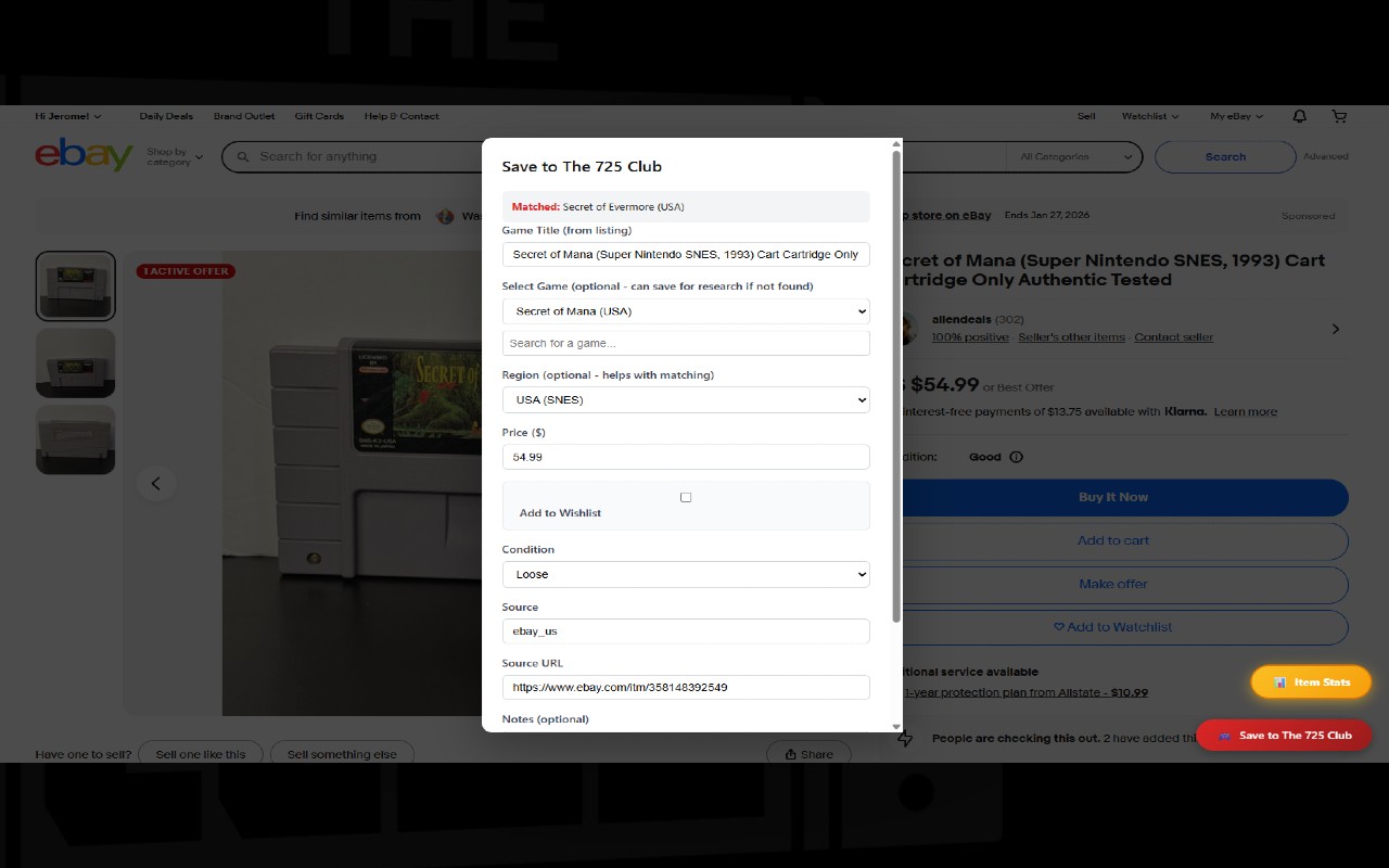 Save modal with game search and matching